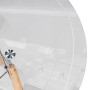 Стол стеклянный PT-151 80х80х76 clear glass / wood
